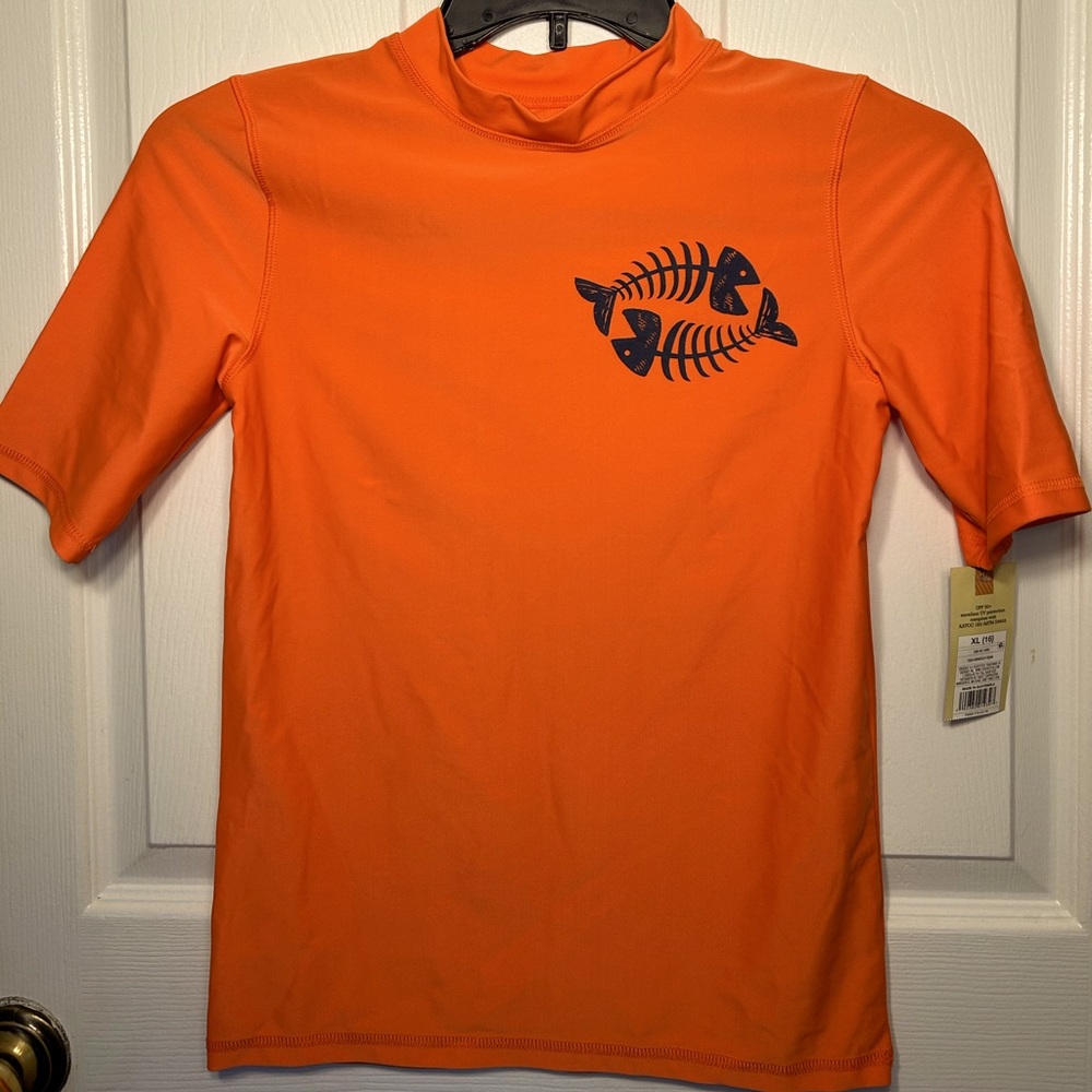 Boys Short Sleeve Rash Guard Swim Shirt